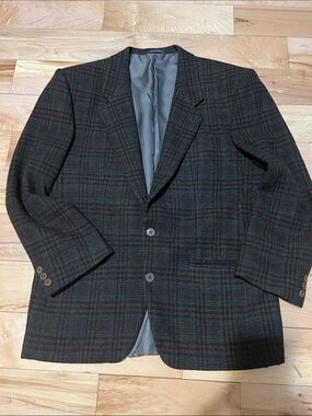 Missoni Men's Dark Plaid Blazer in Black and Blue